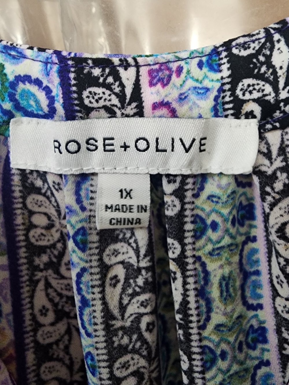 Rose + Olive Girls' Blue & Purple Paisley One-Piece